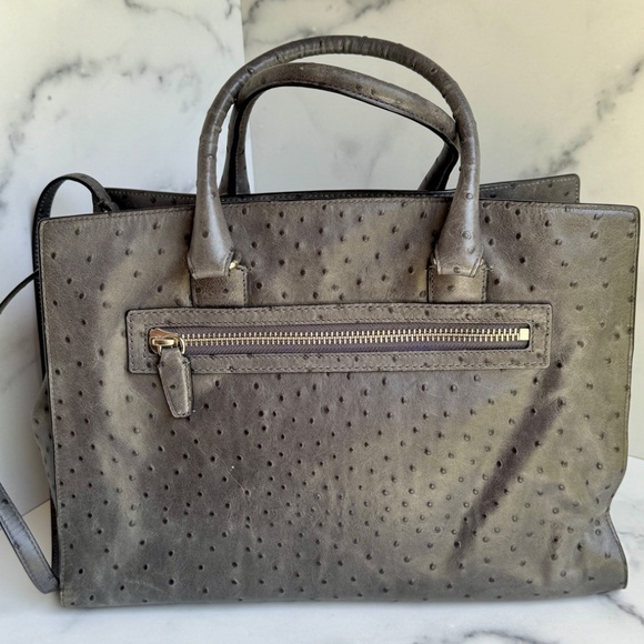 Coach Limited Edition Pinnacle Leighton in Ostrich Embossed Leather - Gray - Picture 4 of 9